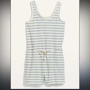 Old Navy Waist-Defined Sleeveless Striped Terry Beach Romper‎ size XL